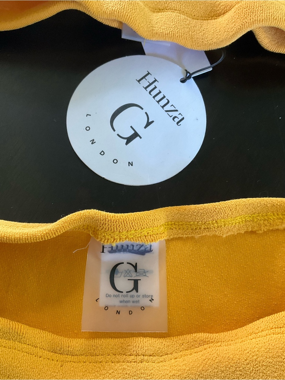 Hunza G Yellow Ribbed Two-Piece Bikini - Picture 4 of 6